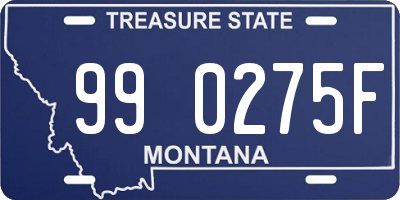 MT license plate 990275F