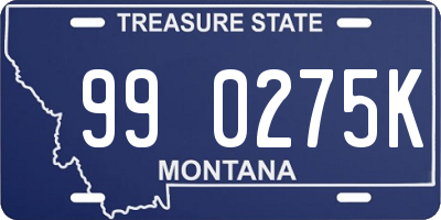 MT license plate 990275K