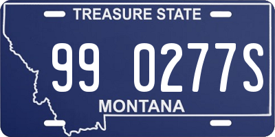 MT license plate 990277S