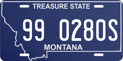 MT license plate 990280S