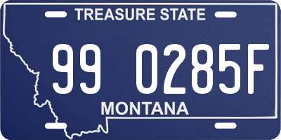 MT license plate 990285F