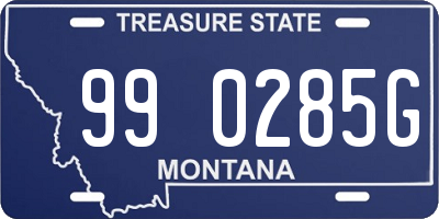 MT license plate 990285G