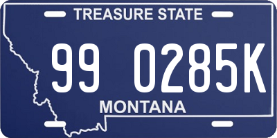 MT license plate 990285K