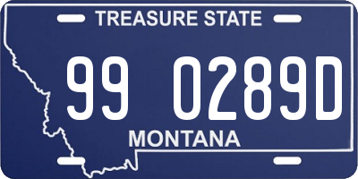 MT license plate 990289D