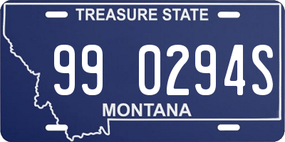 MT license plate 990294S