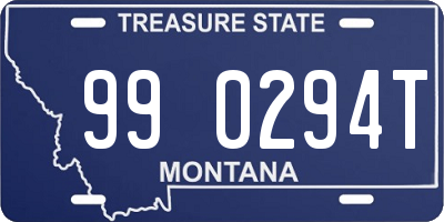 MT license plate 990294T