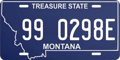 MT license plate 990298E