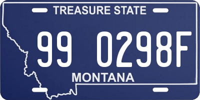 MT license plate 990298F