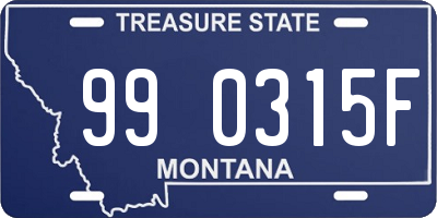 MT license plate 990315F