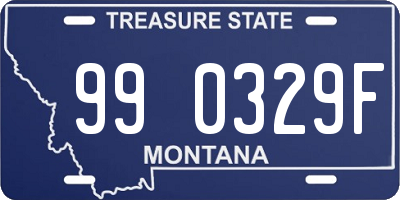 MT license plate 990329F