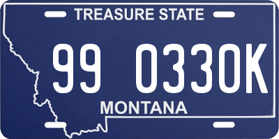 MT license plate 990330K