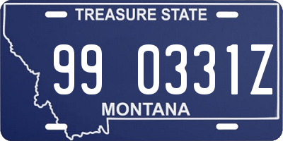 MT license plate 990331Z