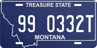 MT license plate 990332T