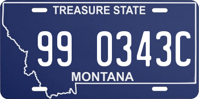 MT license plate 990343C