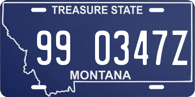 MT license plate 990347Z