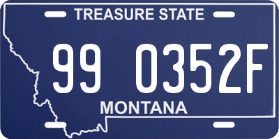 MT license plate 990352F