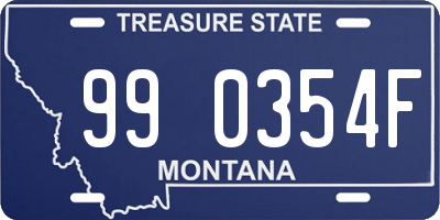 MT license plate 990354F