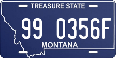 MT license plate 990356F