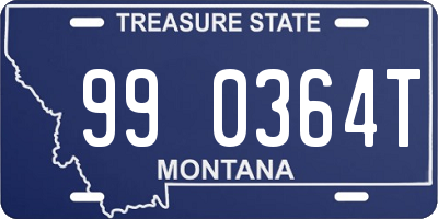 MT license plate 990364T