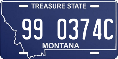 MT license plate 990374C