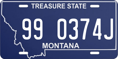 MT license plate 990374J