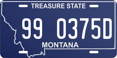 MT license plate 990375D