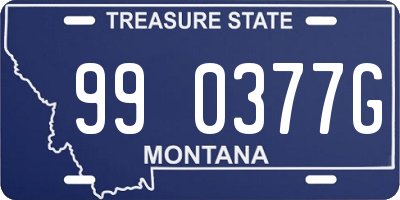 MT license plate 990377G