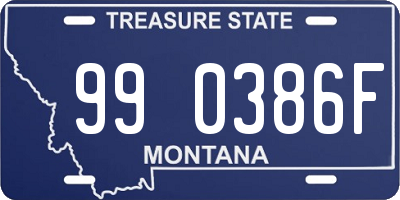 MT license plate 990386F