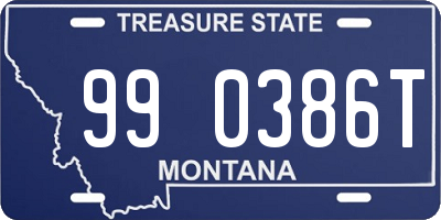 MT license plate 990386T