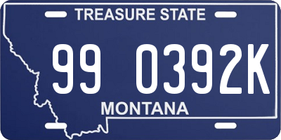 MT license plate 990392K