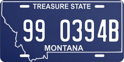 MT license plate 990394B