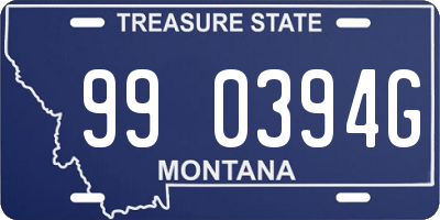 MT license plate 990394G