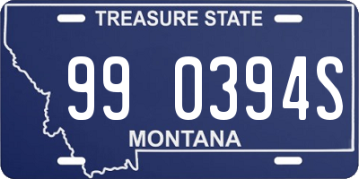 MT license plate 990394S