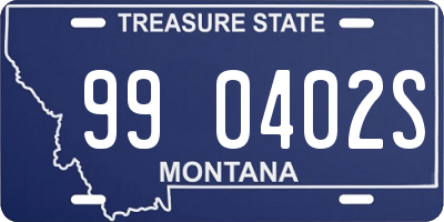 MT license plate 990402S