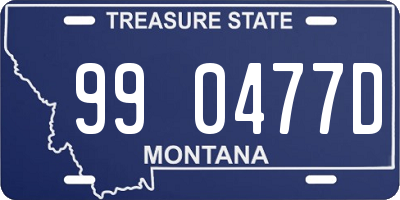 MT license plate 990477D