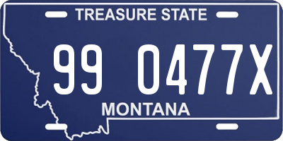 MT license plate 990477X