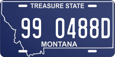 MT license plate 990488D