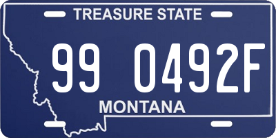 MT license plate 990492F