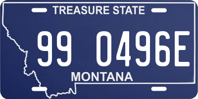 MT license plate 990496E