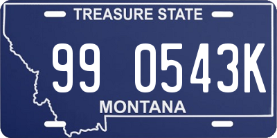 MT license plate 990543K