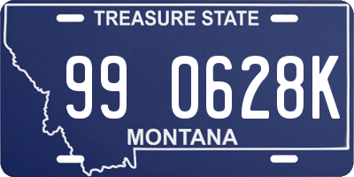 MT license plate 990628K