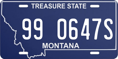 MT license plate 990647S