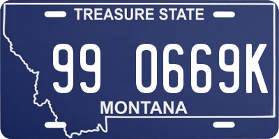 MT license plate 990669K