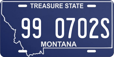 MT license plate 990702S