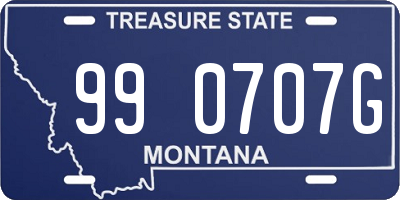 MT license plate 990707G