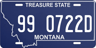 MT license plate 990722D