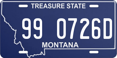 MT license plate 990726D