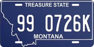 MT license plate 990726K