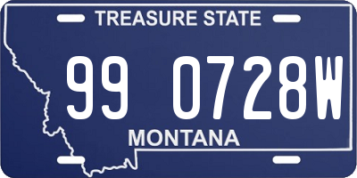 MT license plate 990728W