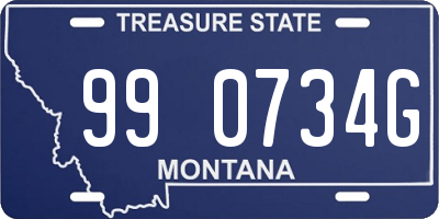 MT license plate 990734G